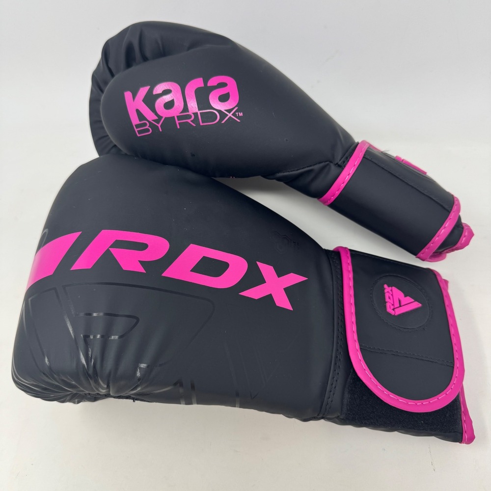 RDX Kara Boxing Gloves 10oz Black Pink ConvEX Skin Muay Thai Kickboxing Training